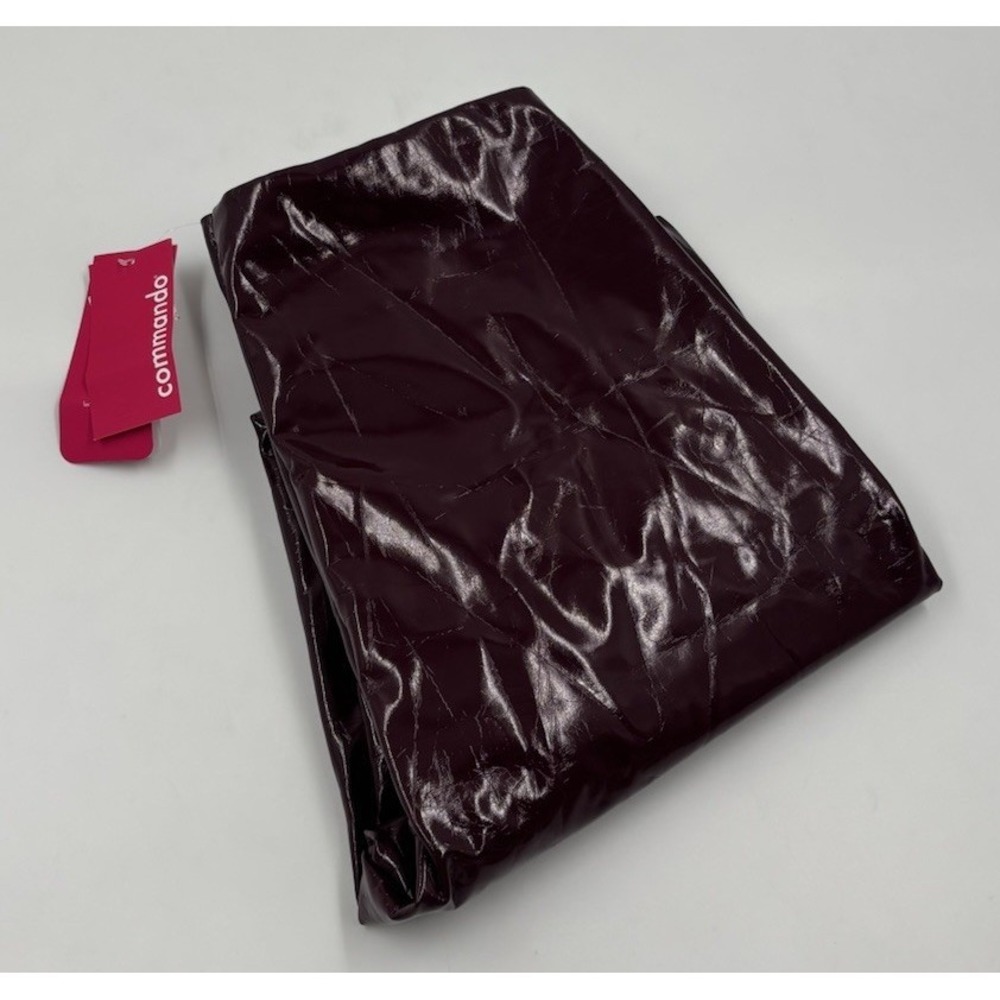 NWT Commando Women's M Burgundy Faux Patent Leather‎ High-Waisted Leggings